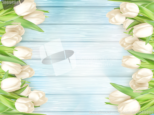 Image of Bouquet of white tulips. EPS 10