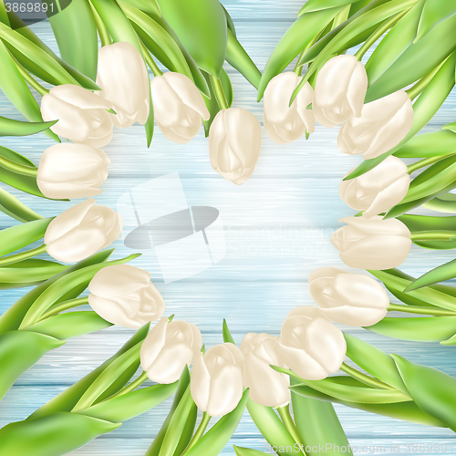 Image of Bouquet of white tulips. EPS 10
