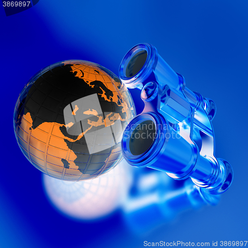 Image of binocular around earth