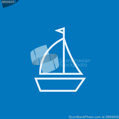 Image of Sailboat line icon.