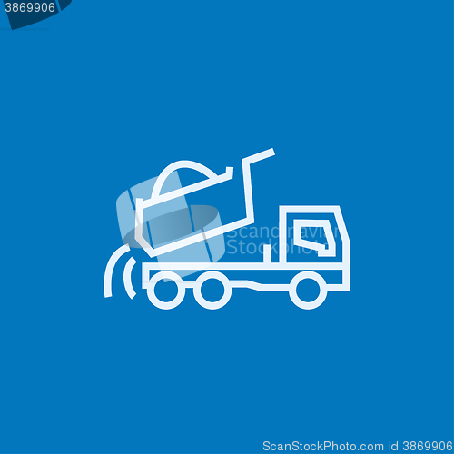 Image of Dump truck line icon.