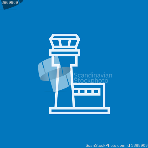 Image of Flight control tower line icon.