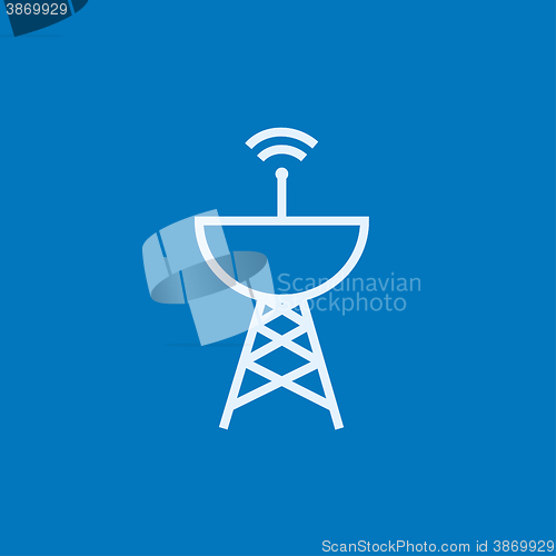 Image of Radar satellite dish line icon