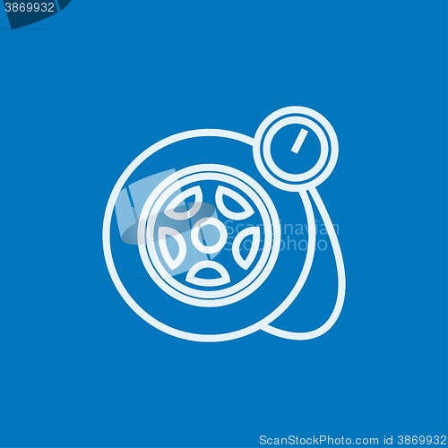 Image of Pressure gauge tyre  line icon.