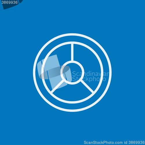 Image of Steering wheel line icon.