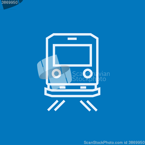 Image of Back view of train line icon.