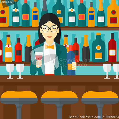 Image of Bartender standing at the bar counter.