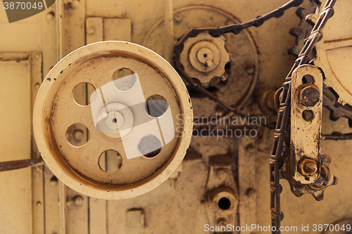 Image of vintage machine mechanism at factory