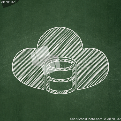 Image of Database concept: Database With Cloud on chalkboard background