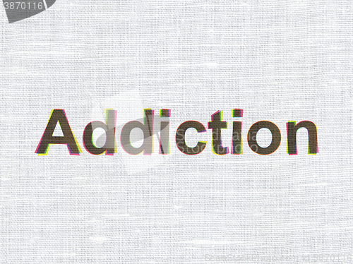 Image of Health concept: Addiction on fabric texture background