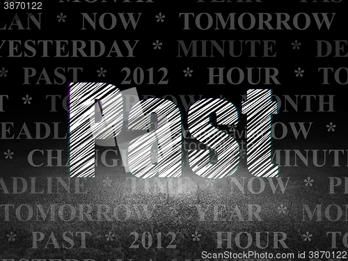 Image of Time concept: Past in grunge dark room