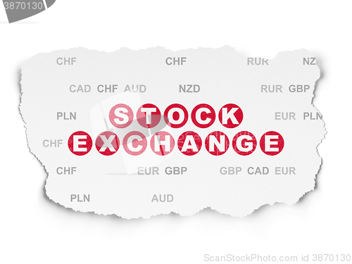 Image of Business concept: Stock Exchange on Torn Paper background