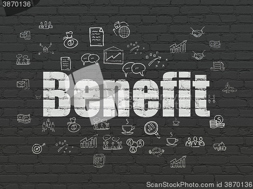 Image of Business concept: Benefit on wall background