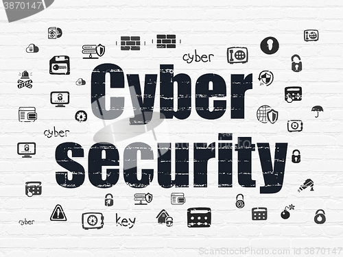 Image of Security concept: Cyber Security on wall background
