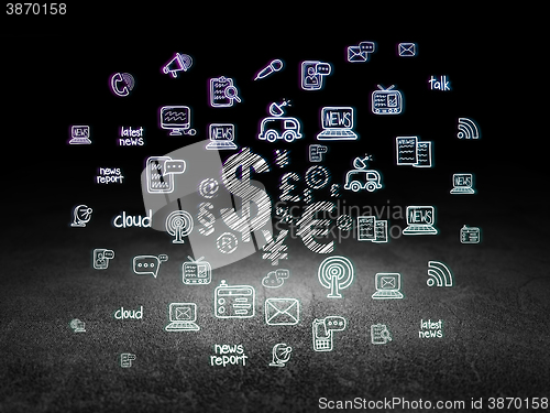 Image of News concept: Finance Symbol in grunge dark room
