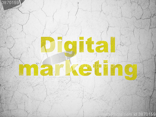 Image of Marketing concept: Digital Marketing on wall background