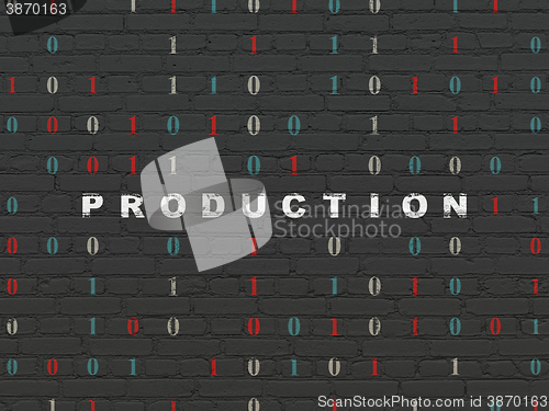 Image of Finance concept: Production on wall background