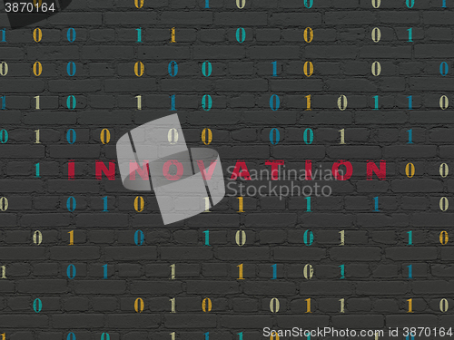 Image of Finance concept: Innovation on wall background