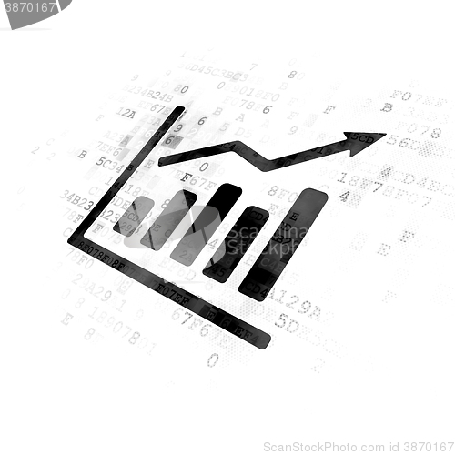 Image of Finance concept: Growth Graph on Digital background
