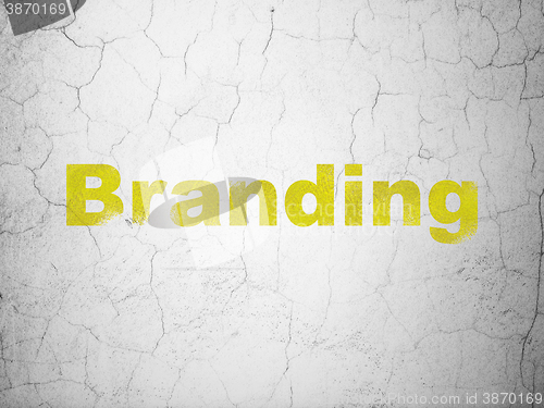 Image of Advertising concept: Branding on wall background