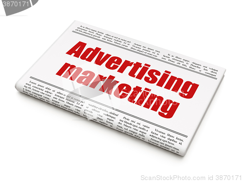 Image of Business concept: newspaper headline Advertising Marketing