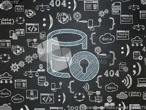 Image of Software concept: Database With Lock on School board background