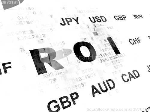 Image of Finance concept: ROI on Digital background