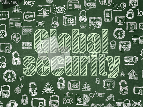 Image of Privacy concept: Global Security on School board background