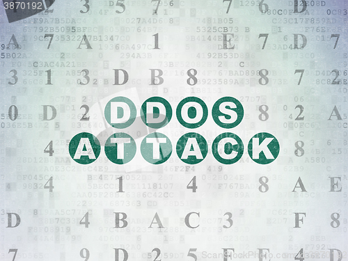 Image of Privacy concept: DDOS Attack on Digital Paper background