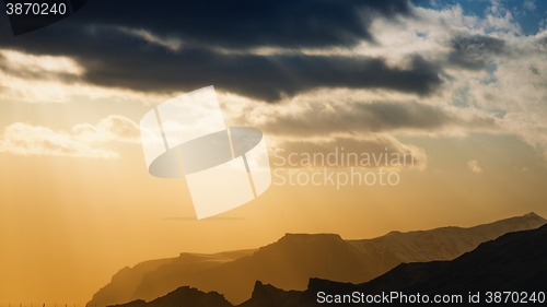 Image of Sunset above mountains