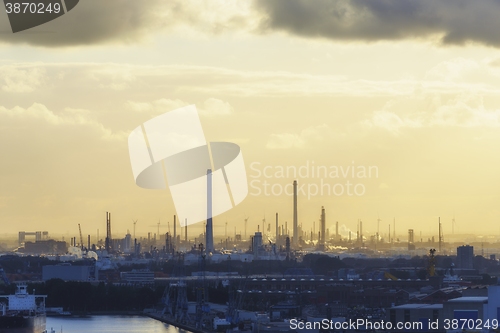 Image of Industrial zone at sunset