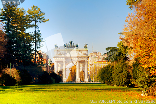 Image of Arch of Peace (Porta Sempione) in Milan