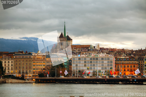 Image of Geneva cityscape overview with St Pierre Cathedral