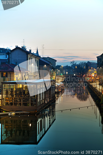 Image of The Naviglio Grande canal in Milan, Italy