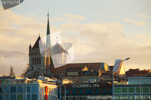 Image of Geneva cityscape overview with St Pierre Cathedral