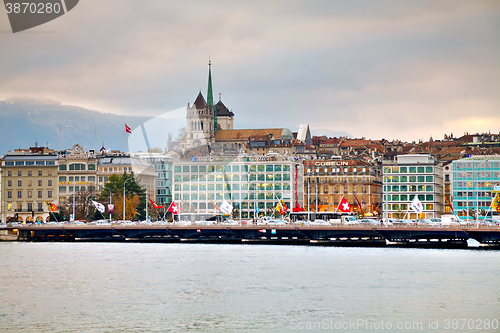 Image of Geneva cityscape overview with St Pierre Cathedral