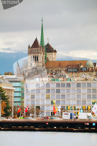 Image of Geneva cityscape overview with St Pierre Cathedral