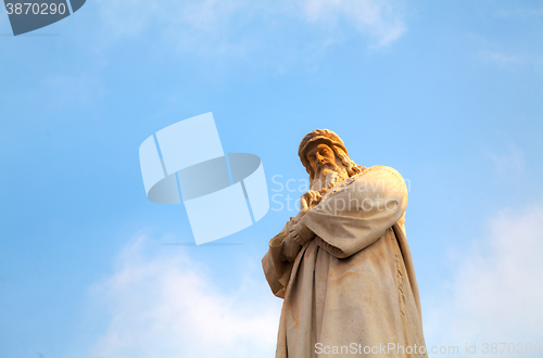 Image of Leonardo Da Vinci statue in Milan, Italy