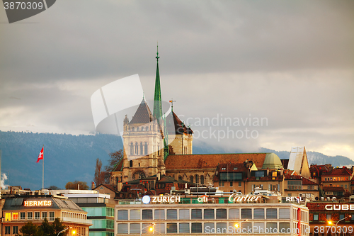 Image of Geneva cityscape overview with St Pierre Cathedral
