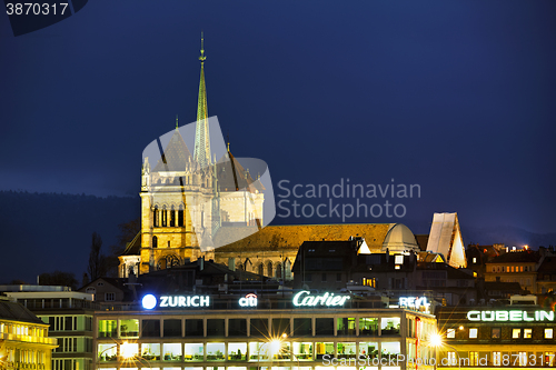 Image of Geneva cityscape overview with St Pierre Cathedral