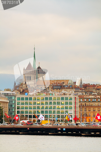 Image of Geneva cityscape overview with St Pierre Cathedral