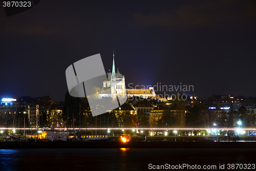 Image of Geneva cityscape overview with St Pierre Cathedral