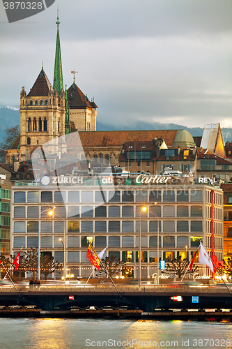 Image of Geneva cityscape overview with St Pierre Cathedral