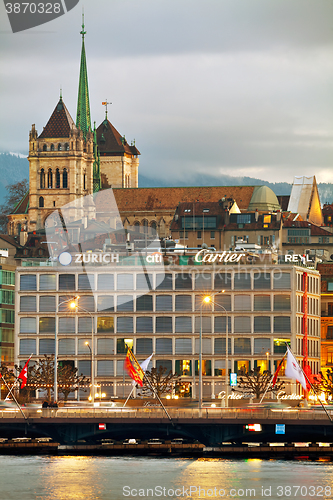 Image of Geneva cityscape overview with St Pierre Cathedral