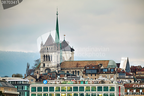 Image of Geneva cityscape overview with St Pierre Cathedral