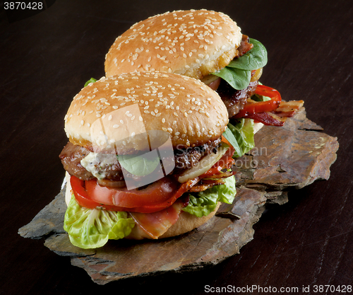 Image of Two Tasty Hamburgers