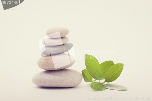 Image of balancing zen stones isolated