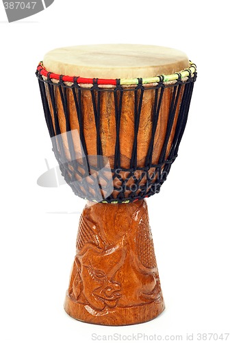 Image of Carved African djembe drum