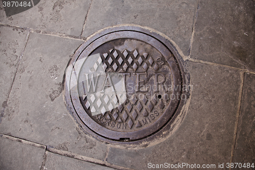 Image of Water manhole cover in New Orleans