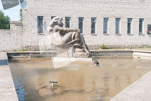 Image of Fountain near Kaliningrad Amber Factory. Yantarniy